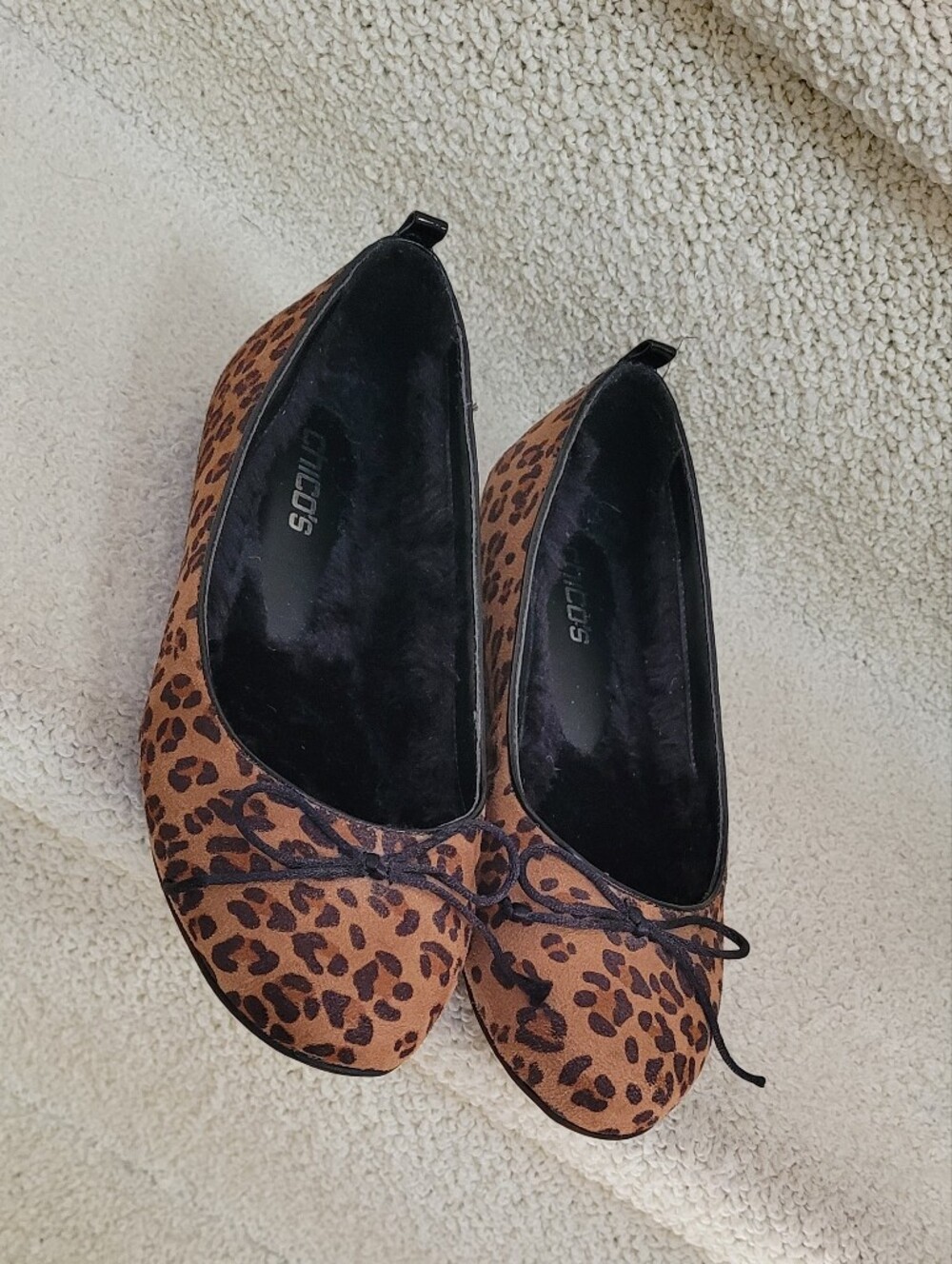 Chico's Leopard Print Ballet Flats in Brown and Black
